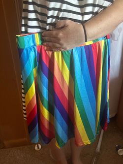 Rainbow Stripe Skater Skirt