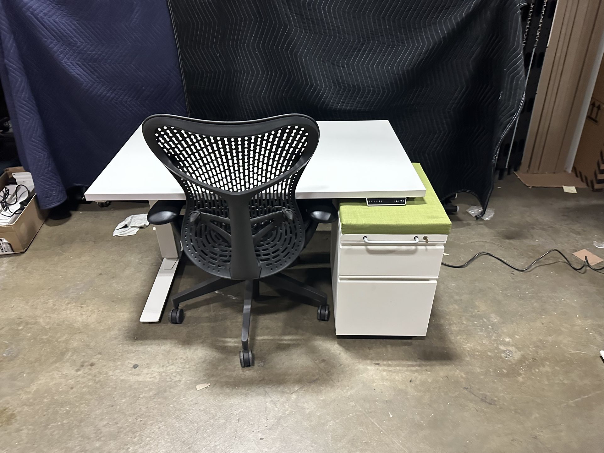 48x30 Haworth Standing Desk! Electric Height Adjustable Table! We Also Have Monitor Arms And File Cabs!