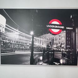 Large Ikea Silver Framed Subway Art