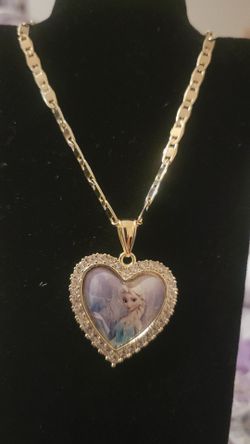 Frozen Elsa Heart Pendant Necklace