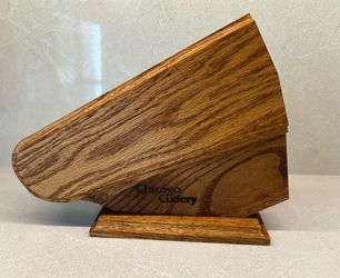 Vintage Chicago Cutlery Oak Slanted Knife Block