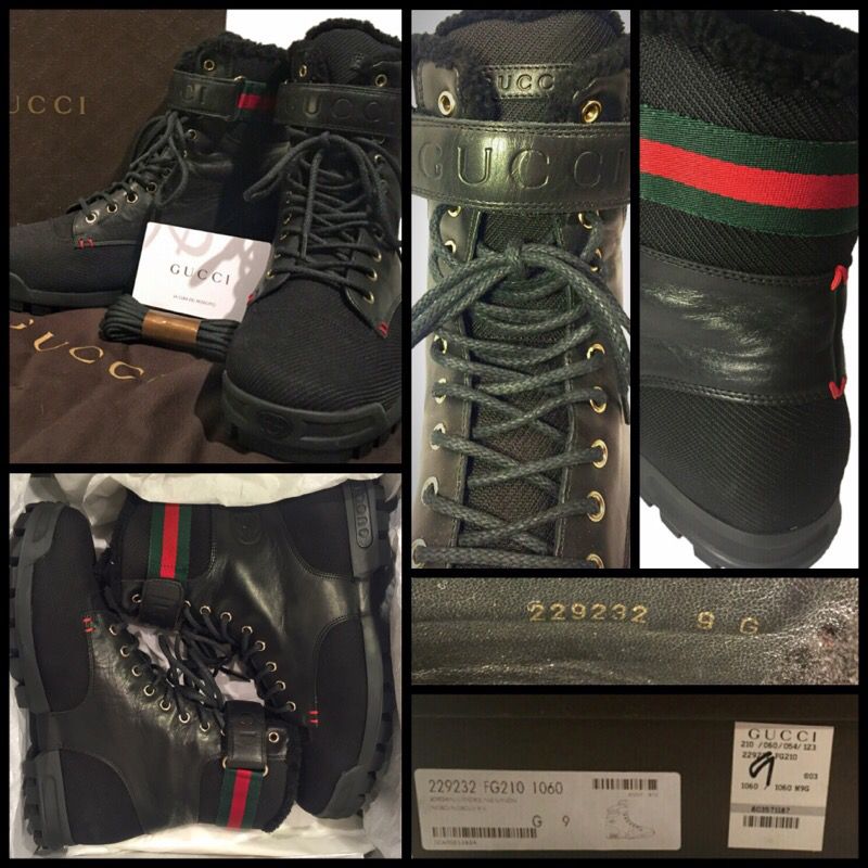 Gucci Leather Trim Lace-Up Embossed GG Signature Web Boots Men's Size G  9/US 9.5 for Sale in Corona, CA - OfferUp