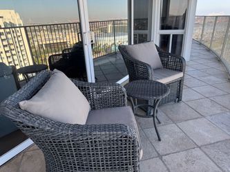 Wicker chairs and table set