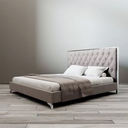 King velvet bed frame / cama king de tela