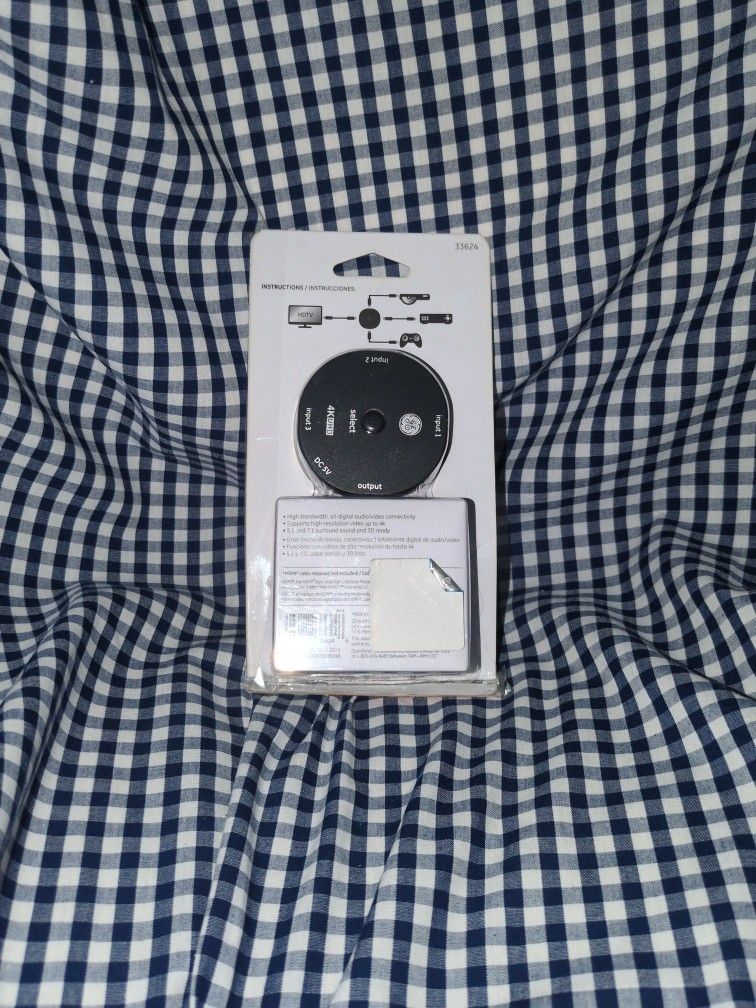 GE home electrical GE 3 Device HDMI Switch, Use with 4K Smart TV Roku Xbox PS3 PS4 Fire Stick DVD Blue Ray Fire TV HDTV Cable Box PC, 4K 1080p 60 FPS,