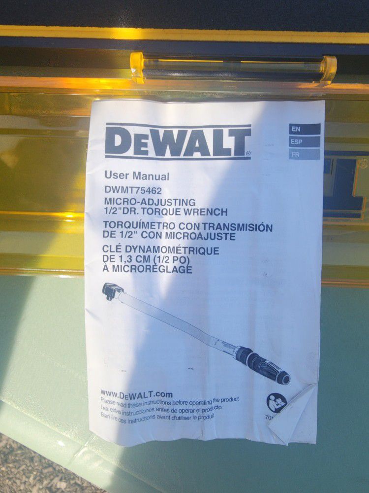 Dewalt 1/2 Inch Drive Torque Wrench