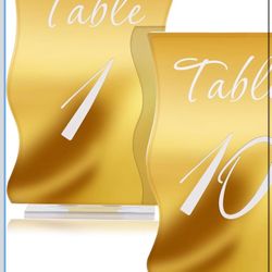 All New Gold Table Number 1-10 With Stands Holder