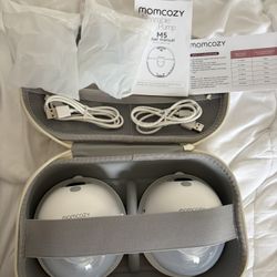 Momcozy M5 Hands-Free Wearable Breast Pump, Double-Sealed Flange for Baby-Like Comfort, 3 Modes & 9 Suction Levels, Portable Electric Pump – 24mm, 2-P