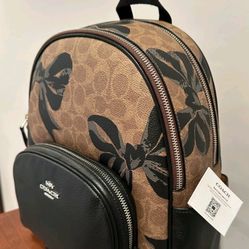 Original Coach Bag, Large Backpack with Bow Design, Large and Roomy, Extra Compartment for Cell Phone, Beautiful Design, Sold Out in Stores, Brand New