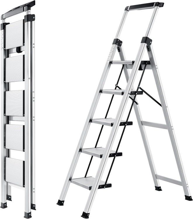 XinSunho 5 Step Ladder 330lbs Safety Household LadderÂ