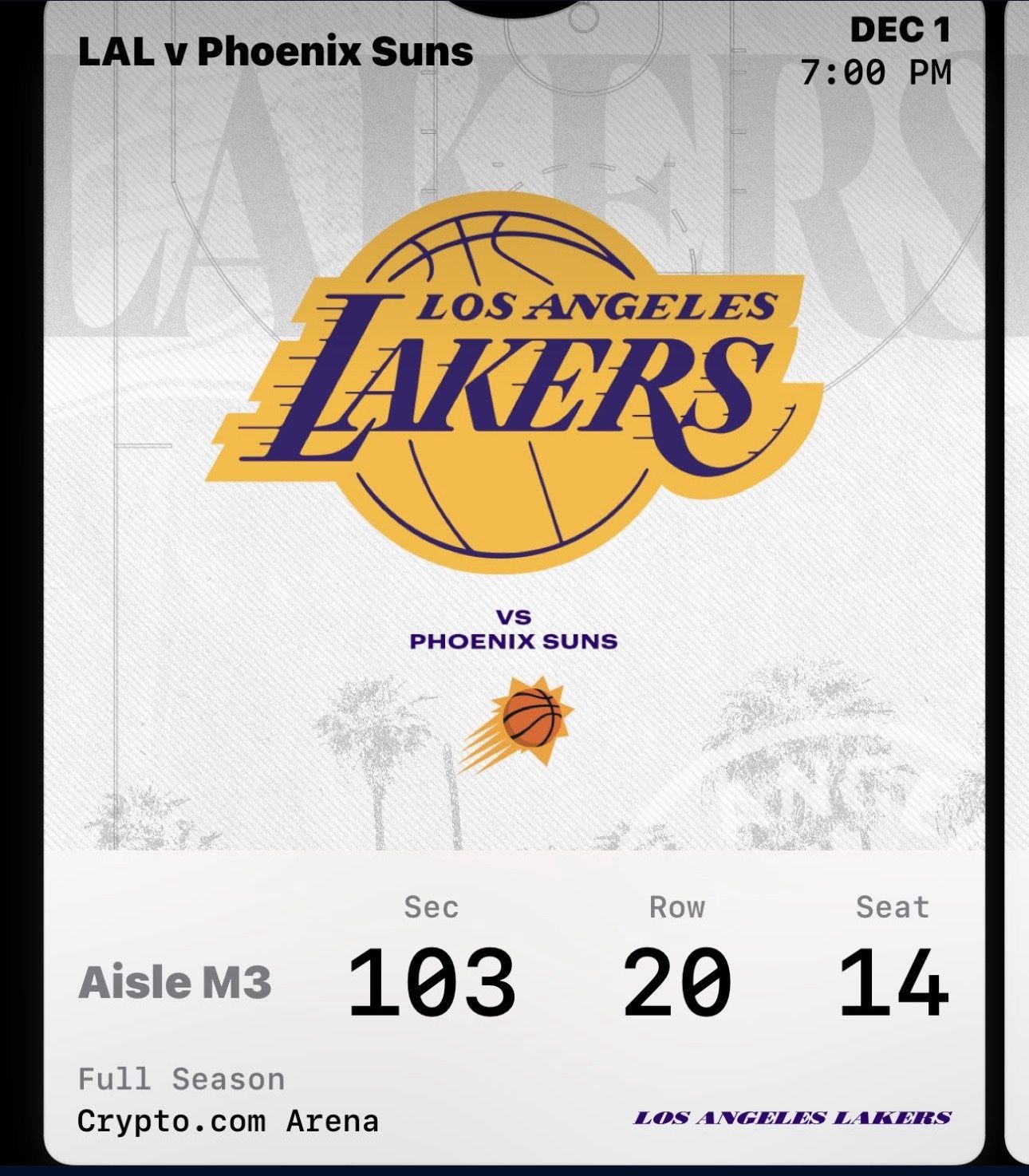 2 Laker Tickets