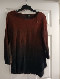Woman's Vera Wang red into black ombre long-sleeve blouse