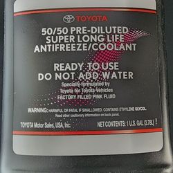 Toyota Coolant Super Long Life 1Gal. NEW
