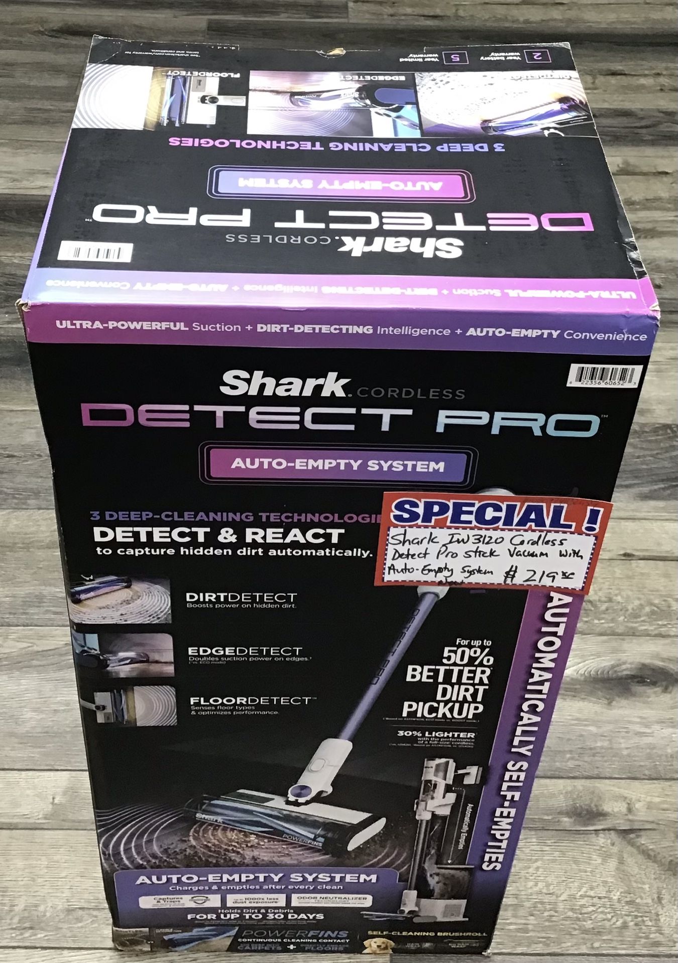 Shark IW3120 Cordless Detect Pro Stick Vacuum With Auto-Empty System