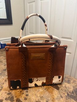 Wrangler Cowhide Print Structured Handbag