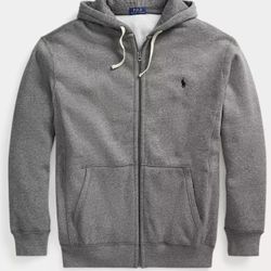 Like New! Polo Ralph Lauren Big & Tall Fleece Full-Zip Hoodie Sz. 2XLT Ash Grey Heather