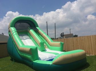 17ft Tall Inflatable Water slides With pool and inflatable motor