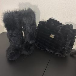 Fur Boot And Purse Size 10