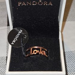 PANDORA ME LOVE RING SIZE 8 ROSE GOLD NWT