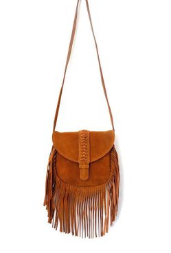 Suede Bags Boho style Leather Fringe Suede Feather Crossbody