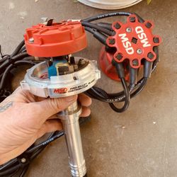 MSD billet 85551 Distributor (for sbc and bbc) , MSD digital 6 AL box,  and MSD BLASTER 2 coil.