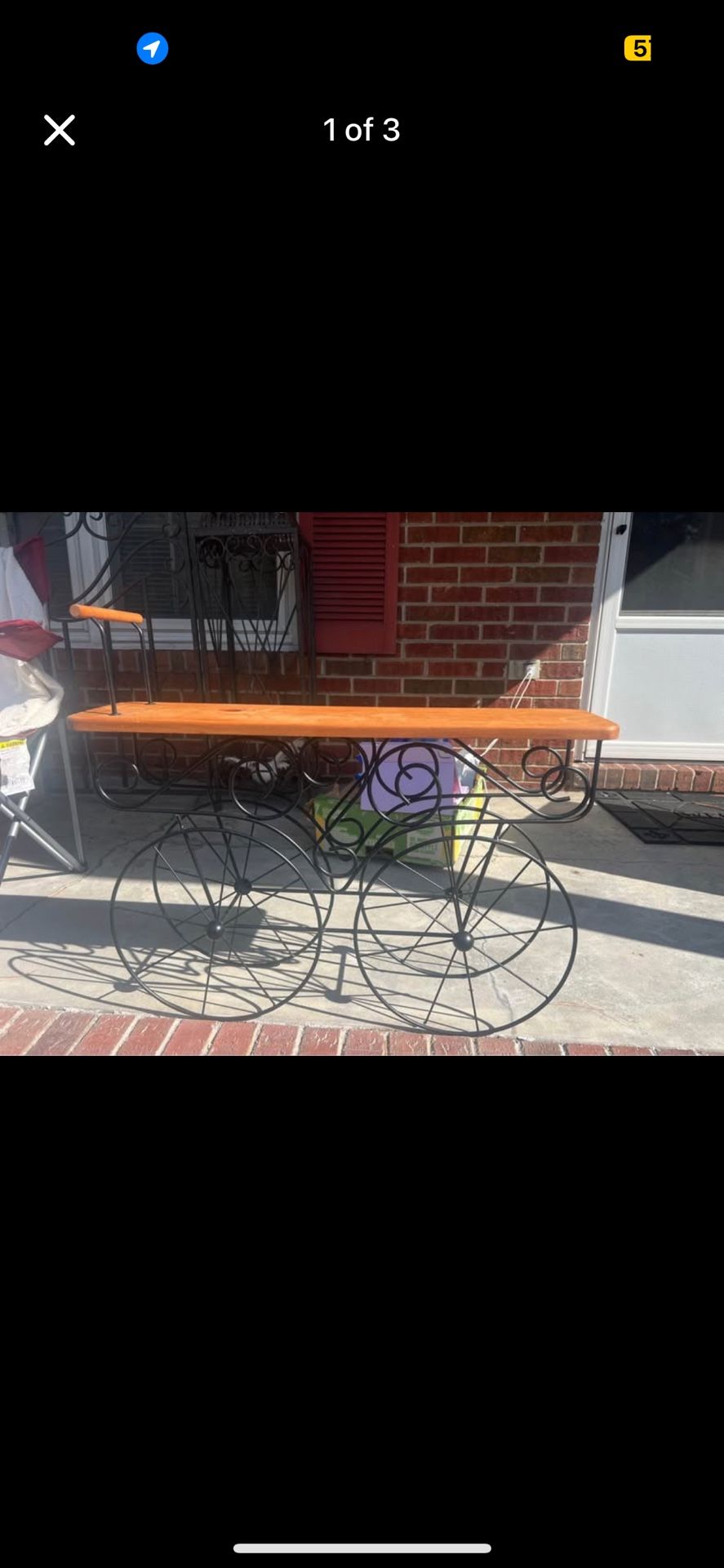 🌿 Decorative Bicycle-Style Plant Stand / Patio Table 