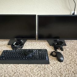 Desktop Monitor, Keyboard And Mouse