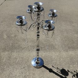 Tall 5 Arm Candelabra With Crystal’s 