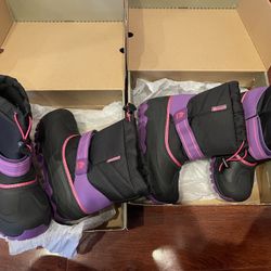 Kids Girls Snow Boots Waterproof 