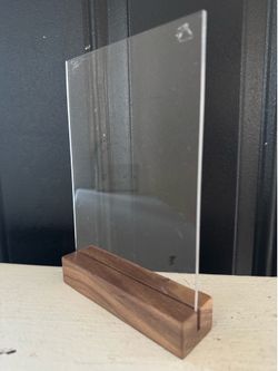 5x7 Inch Acrylic Sign Holder with Wood Base