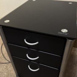 3 Tier Tempered Glass Drawers (lockable wheels)