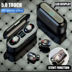 Bluetooth Wireless Earphones F9 TWS 5.0 Headphones Earbuds Stereo Headset with 2000 mAh Power Bank LED Display Charging Case. New in the box!