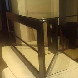 Glass And Black Tv Stand 
