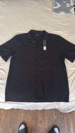 Fashion nova Men Dean textured short sleeve button up shirt