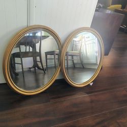 Matching Gold Oval Mirrors