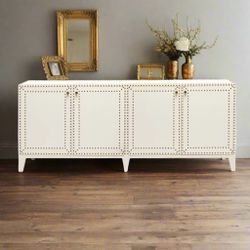 New! 80” Turner 4 Door Buffet White Linen By Made Goods