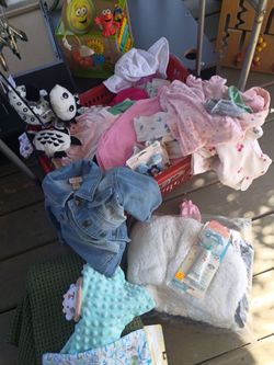 A VARIETY OF BABY ITEMS, LOTS OF THINGS SOME STILL PACKAGED VERY NICE SIZE 3 TO 6 MONTHS