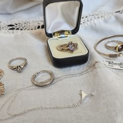 Estate Sterling Silver Jewelry Lot 