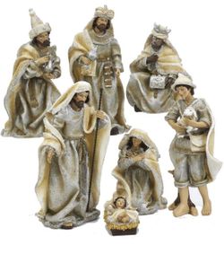 Kurt S. Adler N1022 Nativity Set, White Washed, Cream    Kurt S. Adler N1022 Nativity Set, White Washed, Cream 