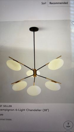West elm champignon 6 light chandelier