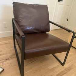 Faux Leather Accent Chair