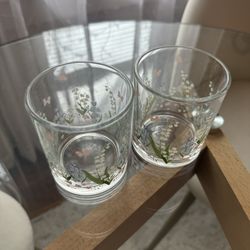 Floral Glass Cups