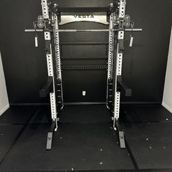 PRO SERIES Ultimate 3-1 Half Rack Functional Trainer w/Smith Machine Bar | 400lb Stack | Gym Equipment | Fitness | Commercial | Squat Rack  