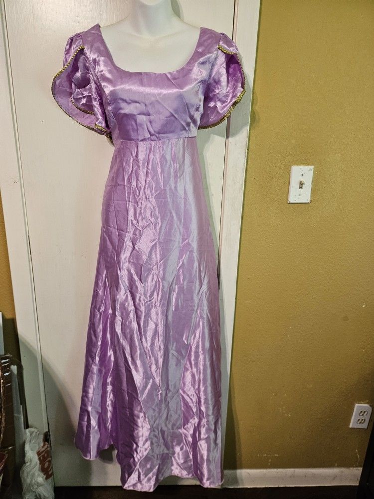 Jane Austen Regency Dress Victorian Satin Ball Gown Empire Waist for Women