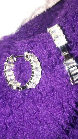 Clear CZ Inside Outside Hoops