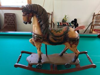 Vintage Wooden Folk Art Wooden Horse