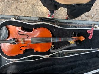 Acoustic Violin Brown Varnish 4-String with Chinrest & Hard Case