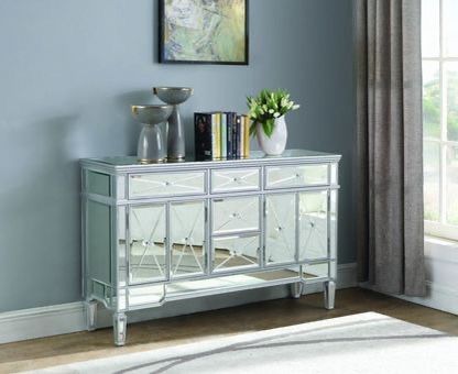 Brand New Mirror Crystal Accent Cabinet