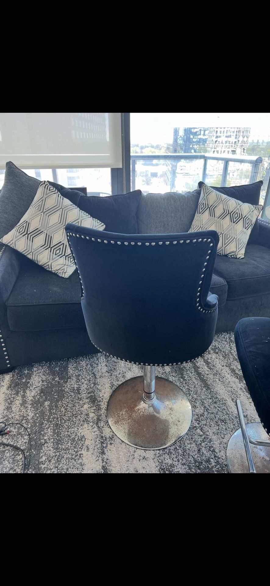 Velvet Barstools & Couch (Can Be Sold Separate)