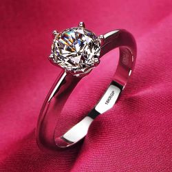 Never Fade White Gold Color Rings Women High Quality Zircon Ring Original Tibetan Silver Wedding Band Bridal Jewelry Accessories Thumbnail